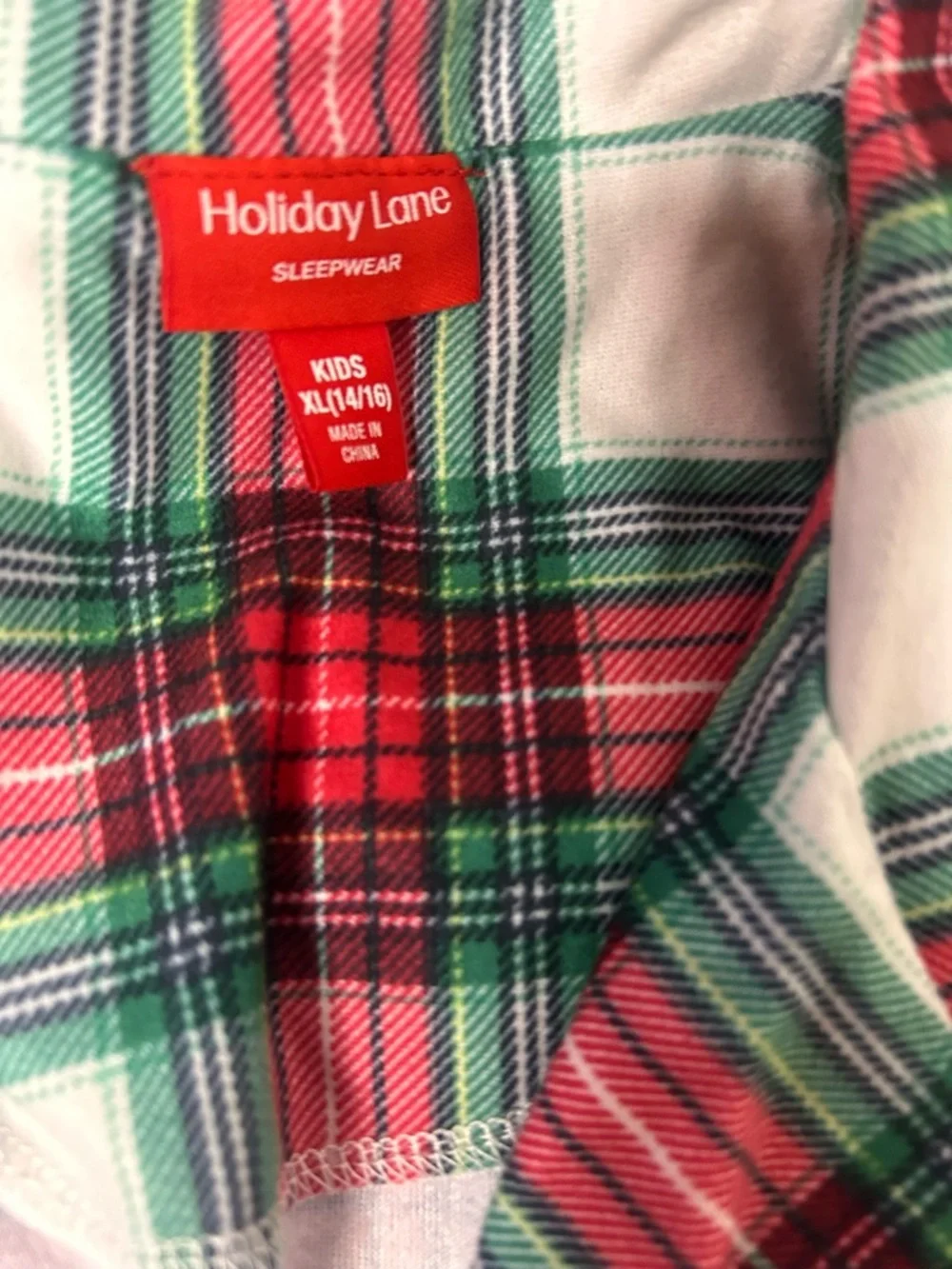 Girls Pajama Lot Set Carter’s Pink Leopard & Red Green Plaid size 14 16
